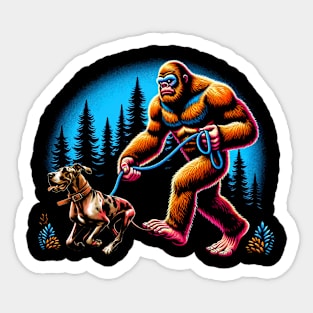 Bigfoot Walking Great Dane Grace, Stylish Tee for Dog Enthusiasts Sticker